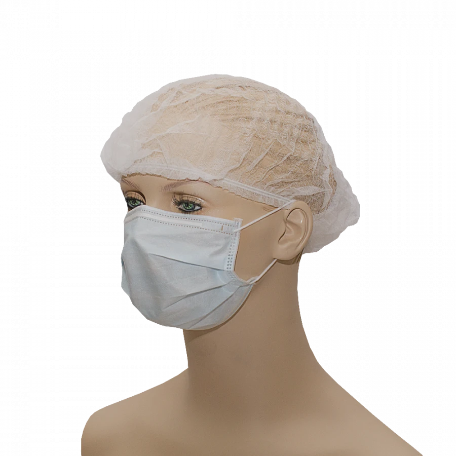 Sterile Medical Mask from Non-Woven Materials "HEKSA" (Three-Layer, Elastic, Blue)