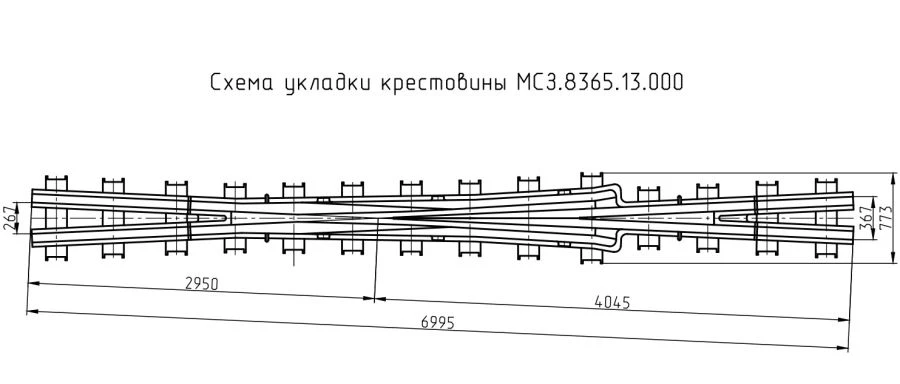 Railway Crossing Element for Direction Change Monoblock Design R65