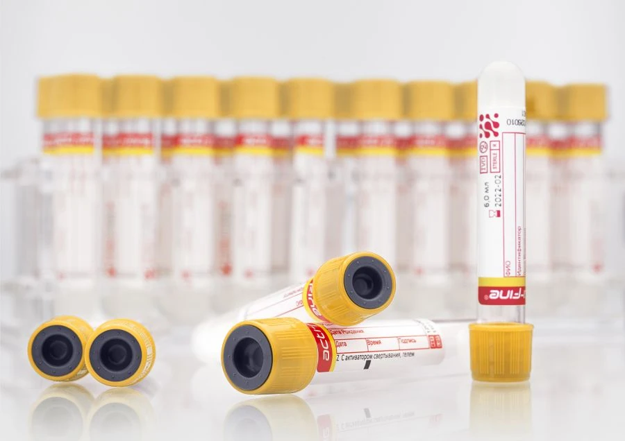 Пробирки вакуумные «Acti-Fine®» для забора венозной крови с активатором свертывания, гелем, размер 16х100 мм, объем: 9,5 мл