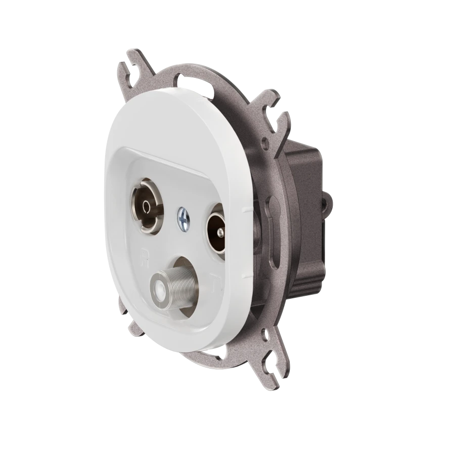 CADUCEUS ALING EON Hidden Installation TV/FM/SAT Socket, White, Art. E612S.0