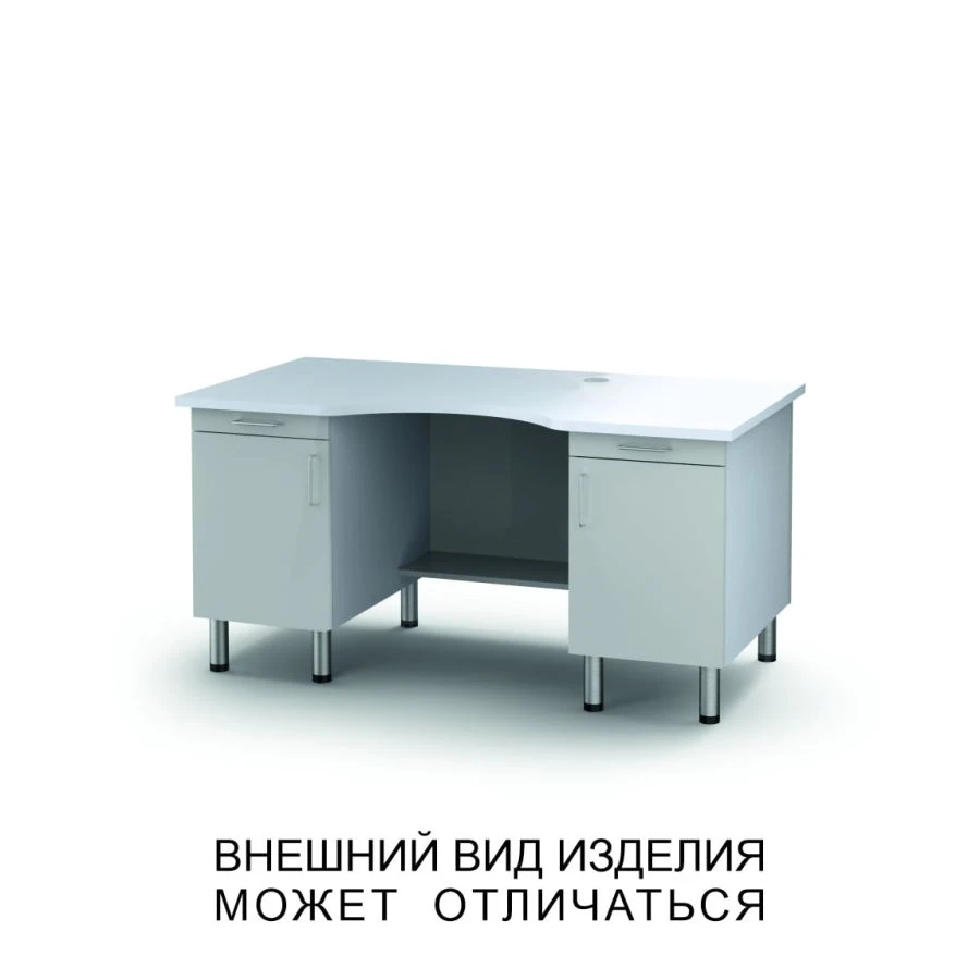 Microscope Workbench with Double Cabinets and Pull-Out Shelves