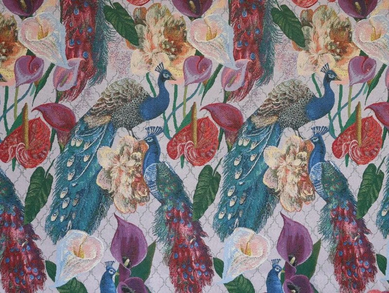Jacquard Upholstery Fabric with Peacock Design, Art. 300523