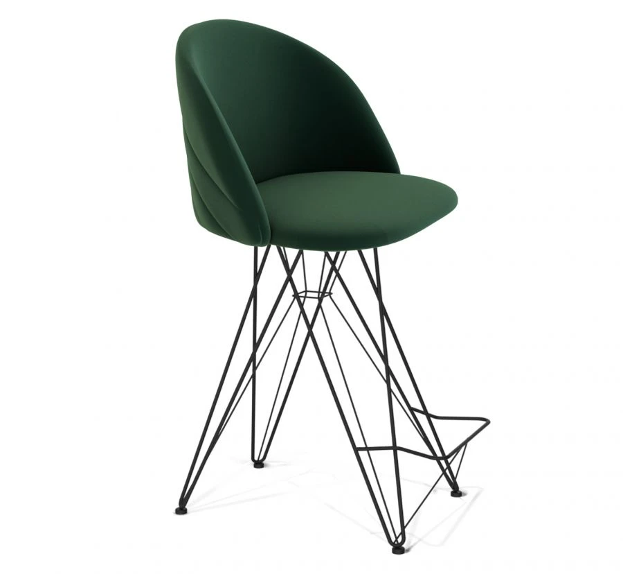 Elegant Microfiber Upholstered Semi-Bar Chair Sheffilton SHT-ST35-2/S66-1