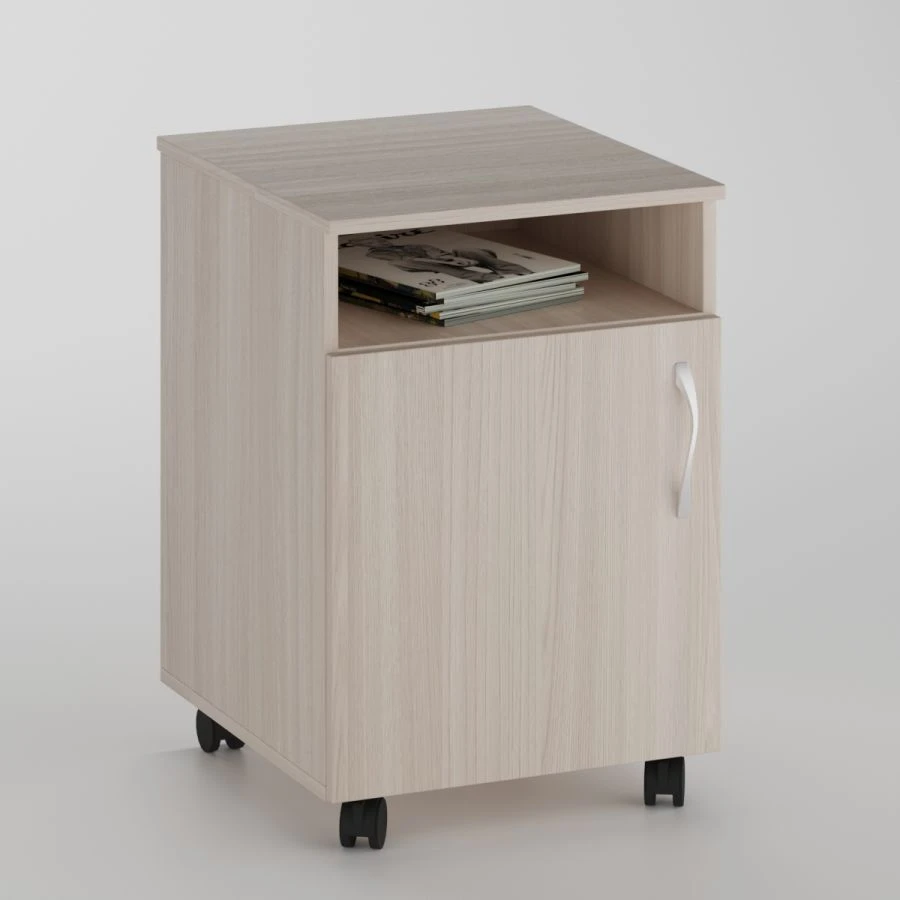 Mobile Storage Cabinet with 1 Compartment and 1 Shelf with Door