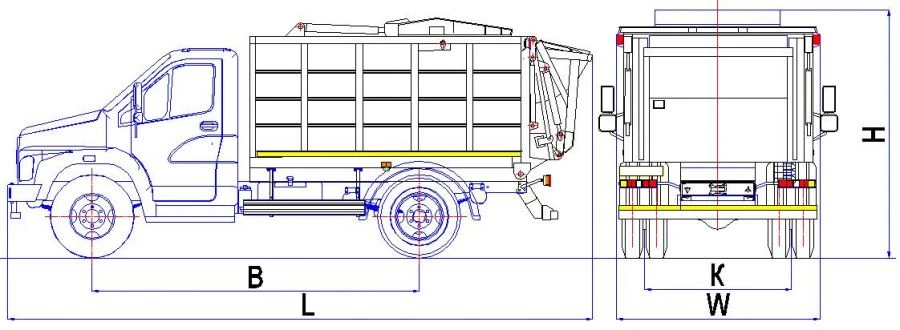 Rear-Loading Garbage Truck Model MK-1540-14