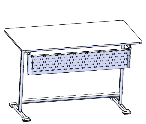 Adjustable Single Student Desk with Height-Adjustable Surface Model MGS3.122