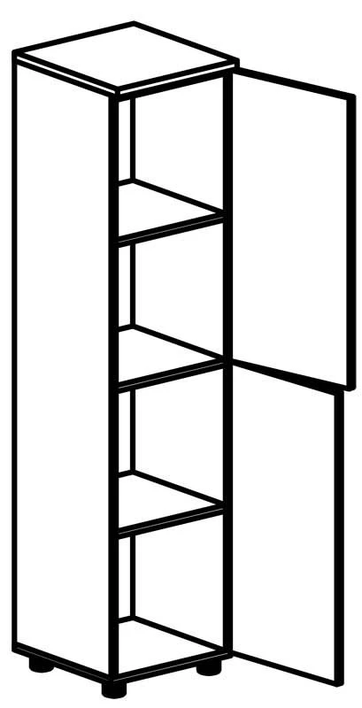 Narrow Document Cabinet with 2 Doors, Model 4214 "Rhythm