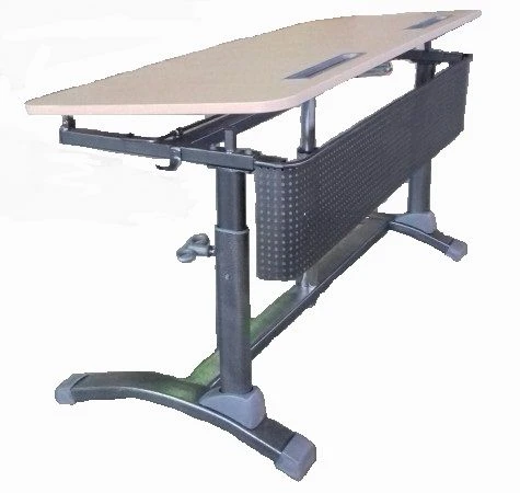 Adjustable Two-Person Student Desk with Height and Angle Control