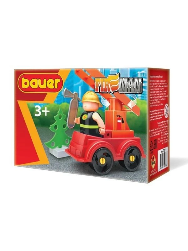 Educational Fire Truck Construction Set - Bauer Series, 16 Pieces, Art. 737