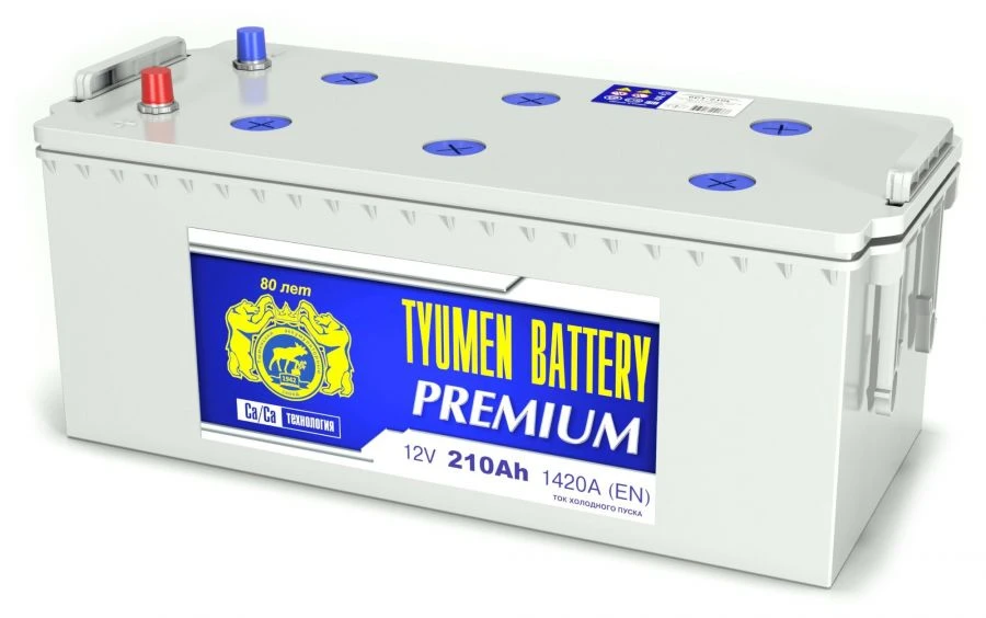 Lead Acid Starter Battery TYUMEN BATTERY 6СТ-210L PREMIUM Bolt