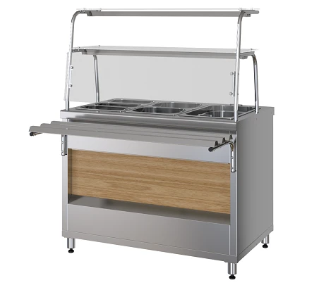 Hot Food Display Counter PMVE15-01 with Decorative Front Panel