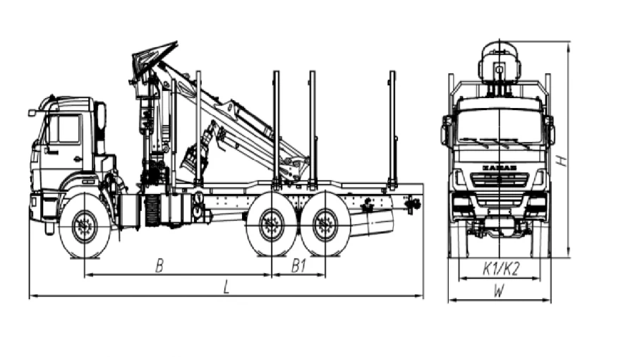 Log Truck with Crane Manipulator Model 675422-32