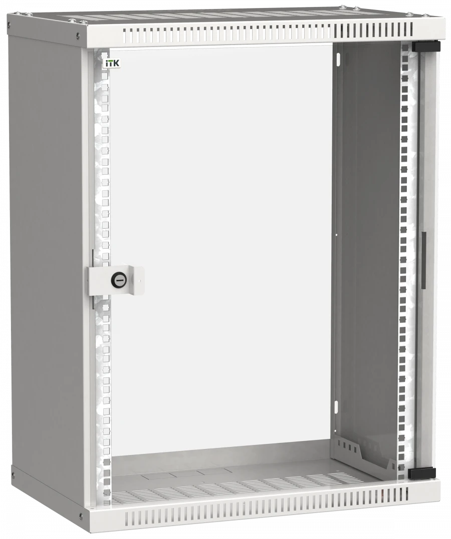 LINEA WE 19" Wall-Mounted Cabinet 15U 550x350mm Glass Door Gray