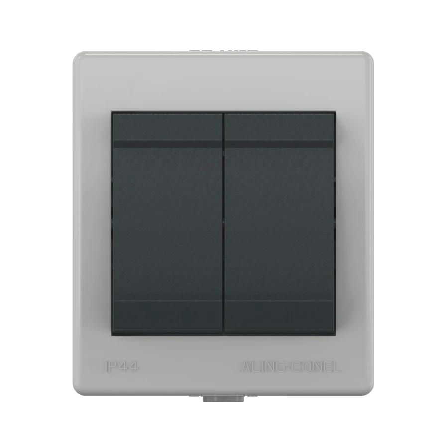 Caduceus Aling Power Two-Way Switch, 10A, 250V, IP44, Grey Anthracite, Art. 252.1A