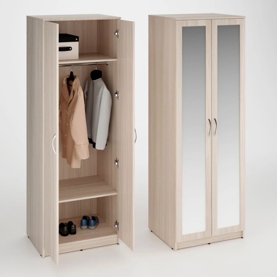 Two-Door Wardrobe with Mirror
