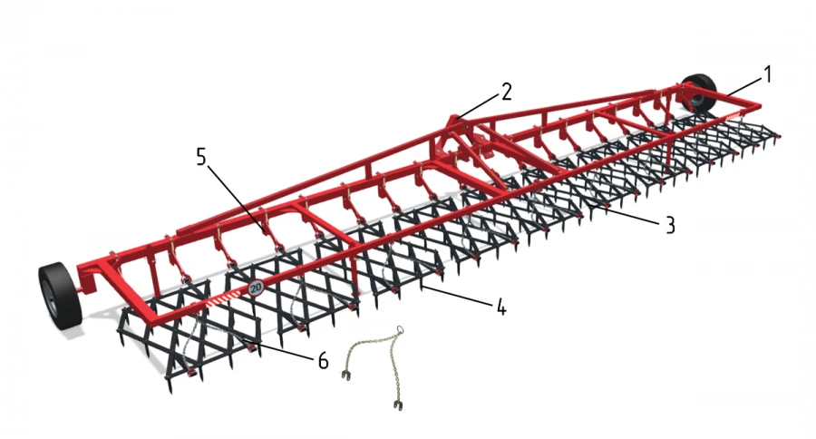 Spring Harrow BNZ-9P for Soil Preparation