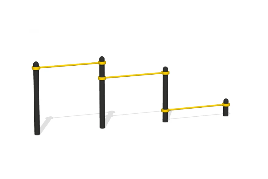 Triple Cascade Pull-Up and Push-Up Bar System