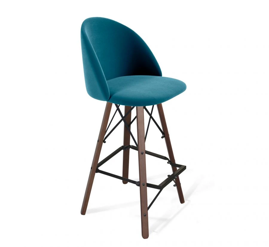 Sheffilton SHT-ST35/S80 Bar Stool with Soft Microvelour Upholstery