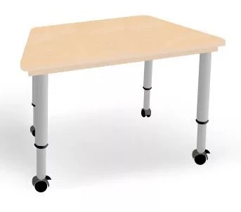 Adjustable Height Mobile Trapezoidal Student Desk, STRPV