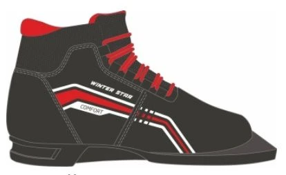 Winter Star Comfort Black Ski Boots with Red Logo NN75