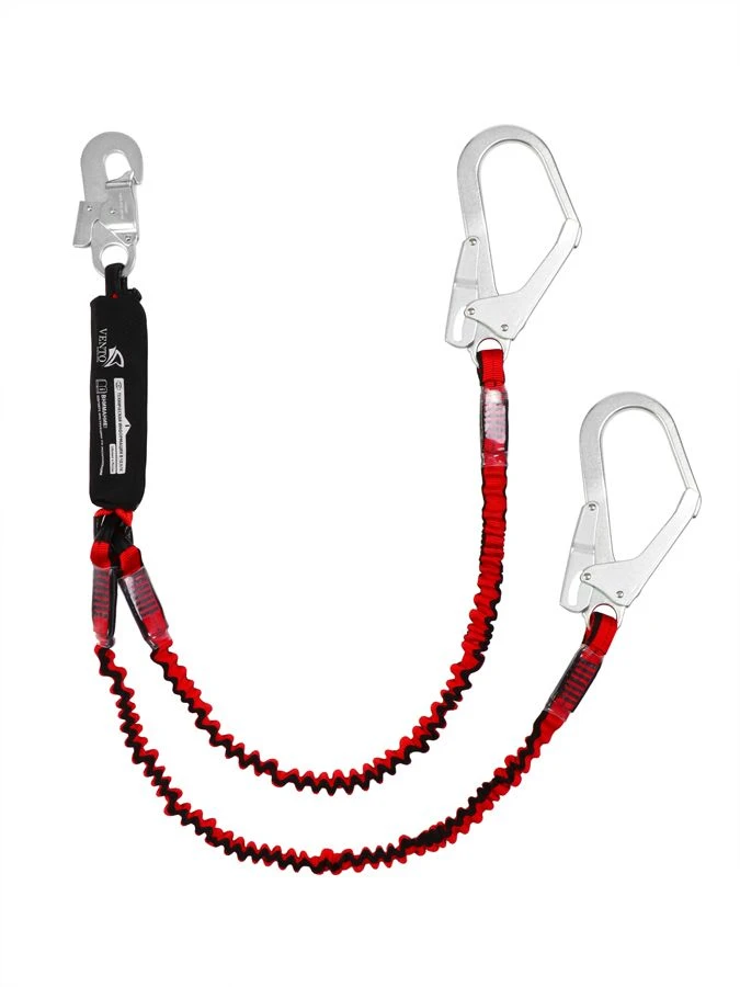 Double Elastic Lanyard with Shock Absorber "aЕ22", Art. vnt aE22