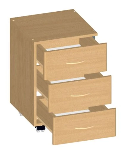 Three-Drawer Storage Cabinet with Wheels Art. U.06.01