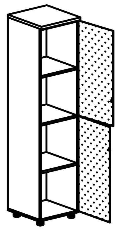 Narrow Document Cabinet with Glass Doors, Model 4215 "Rhythm