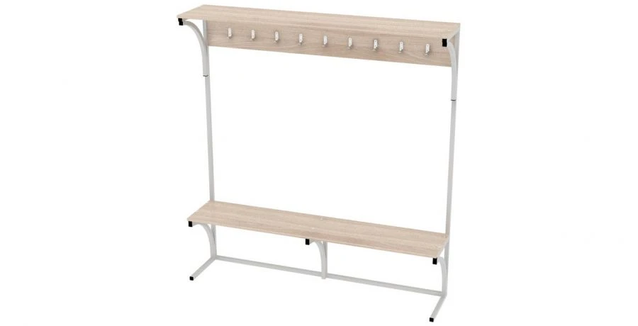 Floor Coat Rack with Bench, One-Sided 1680x370x1800mm