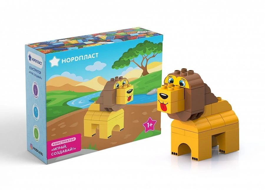 Lion Building Set - Play, Create (17 pieces)