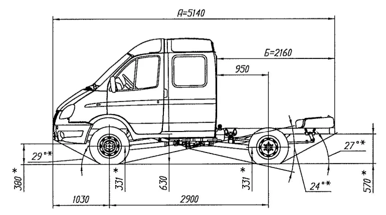 Gazelle Business Chassis, Modification 330273, Euro-2 Gasoline Engine, N1G