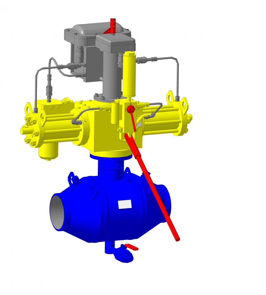 Pneumatic-Hydraulic Ball Valve DN250 PN16 MPa