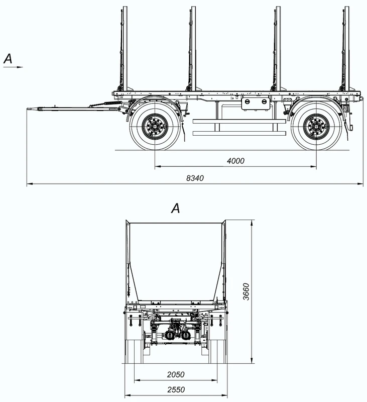 双轴木材运输拖车8465-40S