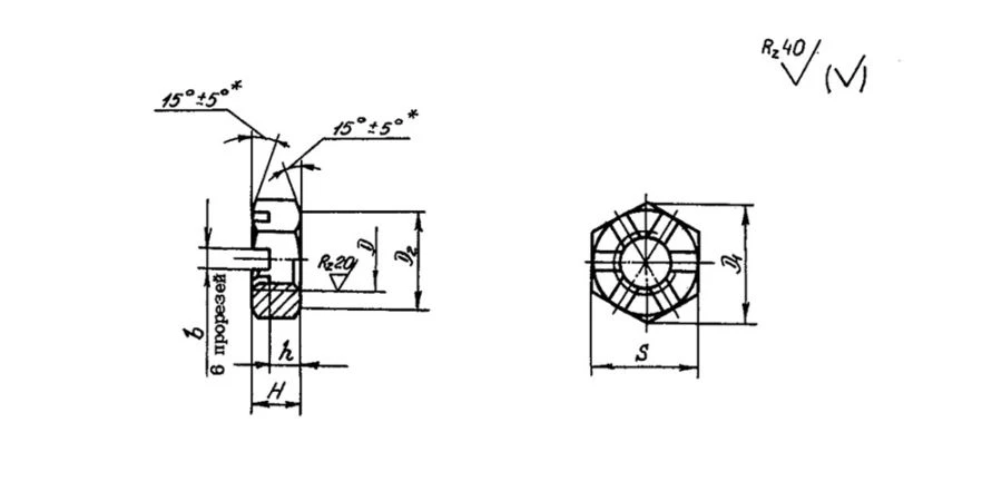 Low-Profile Slotted Hex Nuts OST 1 33048-80