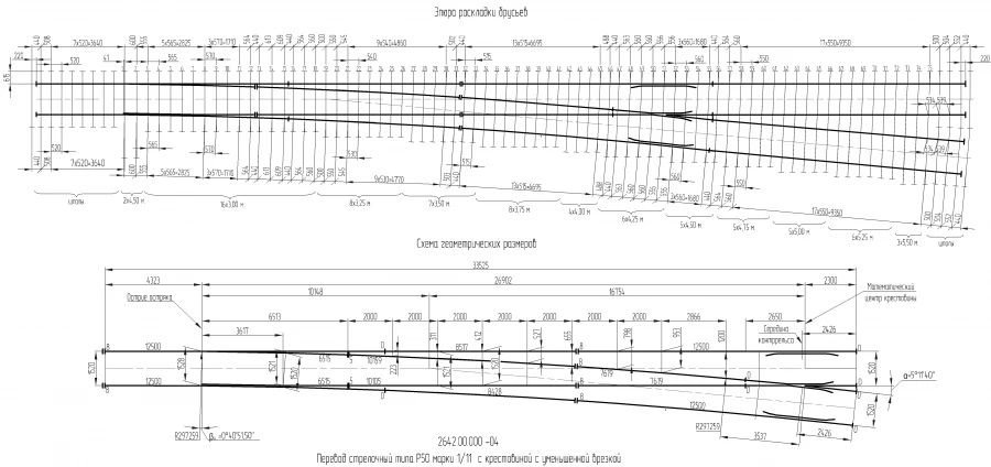R50 Type Switch with Reduced Insertion Crosspiece Model 1/11