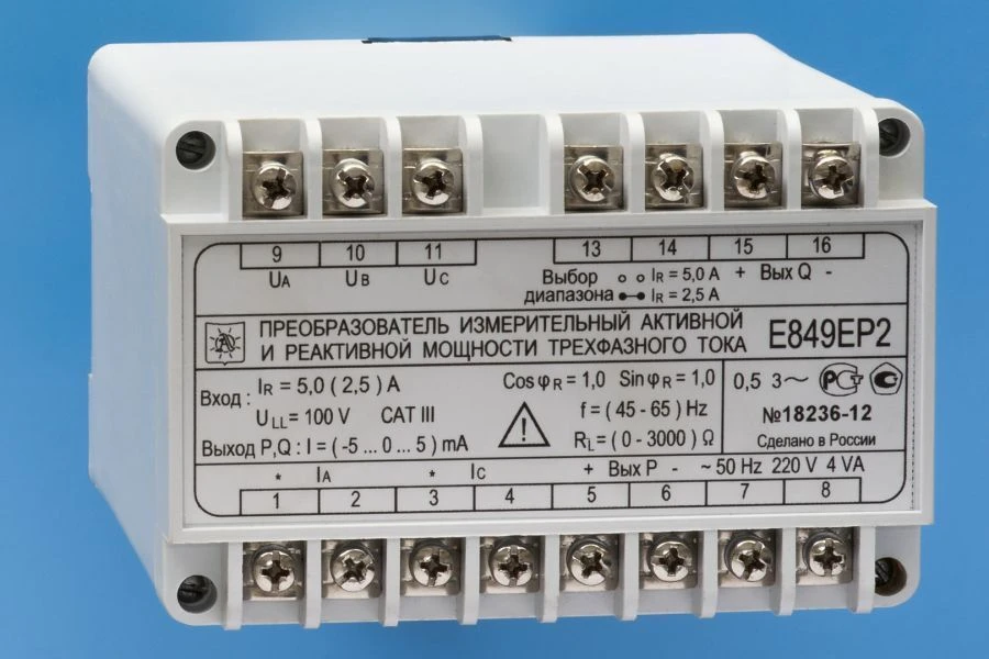 Three-Phase Active and Reactive Power Measuring Converter E849