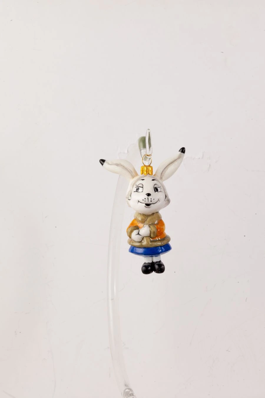 Handcrafted Glass Christmas Ornament "Mama Bunny