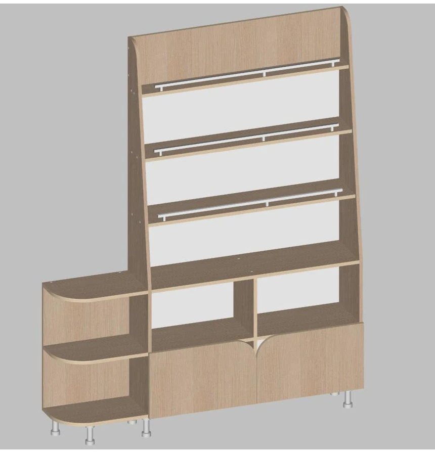 Books and Toys Shelf with Limiters, Model S.06.15