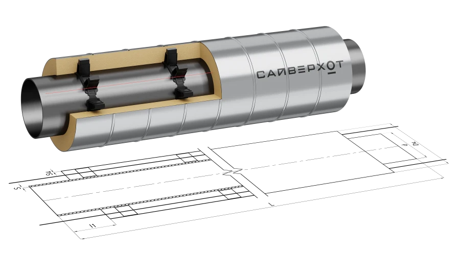 Steel Seamless Pipes with Thermal Insulation and Galvanized Steel Shell