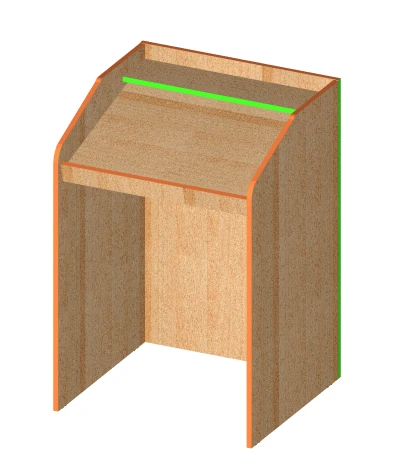 Language Learning Desk (Laminated Particleboard) Without Acoustic Half-Cabin