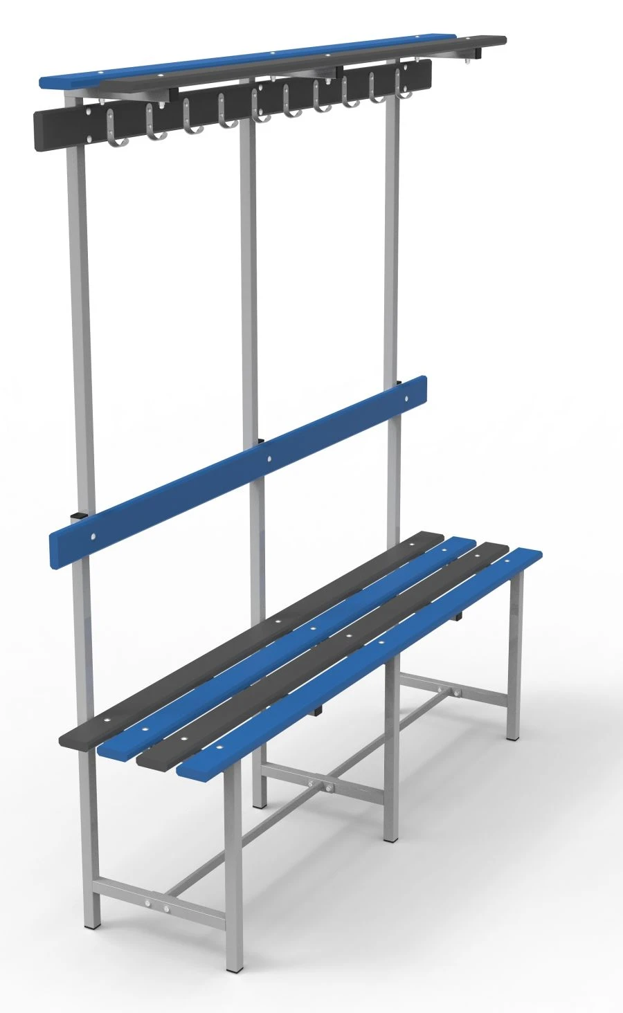 SVT-8P Bench with Hooks and Shelf