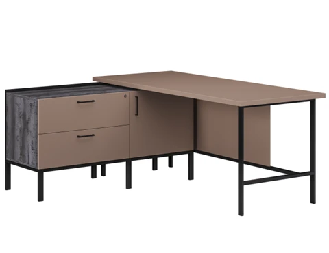 Corner Executive Desk with Metal Frame SRU2