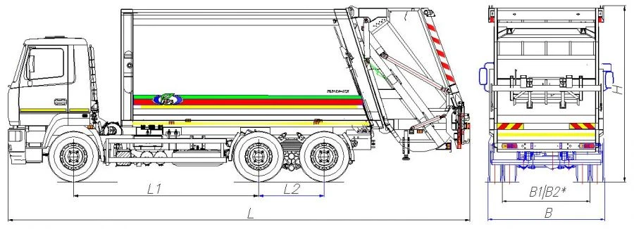 Rear-Loading Garbage Truck MK-3546-10