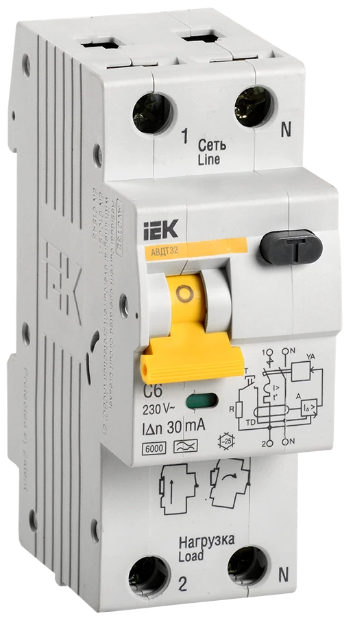Differential Current Circuit Breaker AVDT32 C6 IEK
