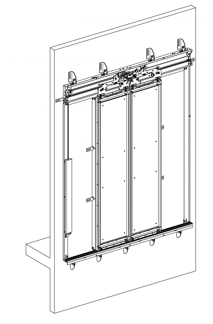 Fire-Resistant Elevator Shaft Doors, Double Sliding with Insulation - SM.2C.EI 60