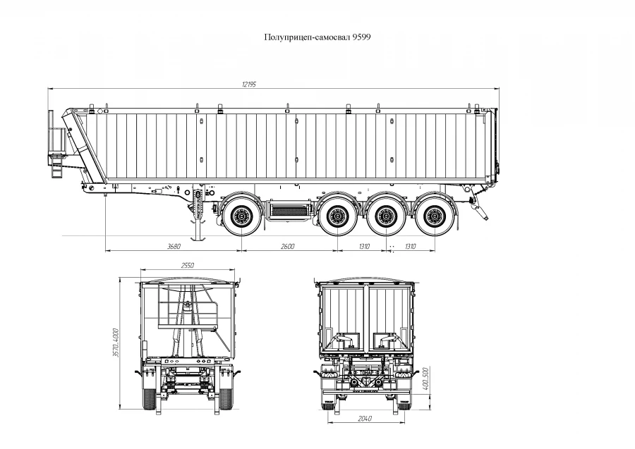 Tonar 9599 Semi-Tipper Trailer with Tonar 90422 Axles