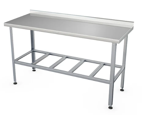 Food Preparation Table with Edge SR-3-R (Grid Shelf)
