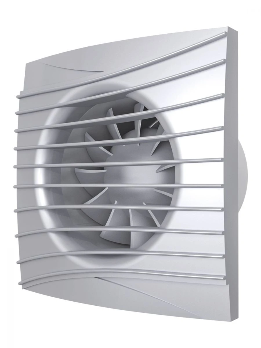 Silent 4C Gray Metal Exhaust Fan with Backdraft Damper