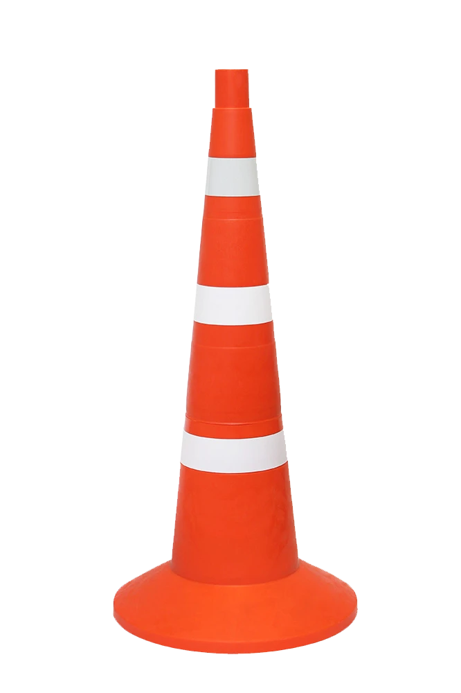Flexible Combined Warning Cone 750mm with Reflective Stripes Model KS-3.6