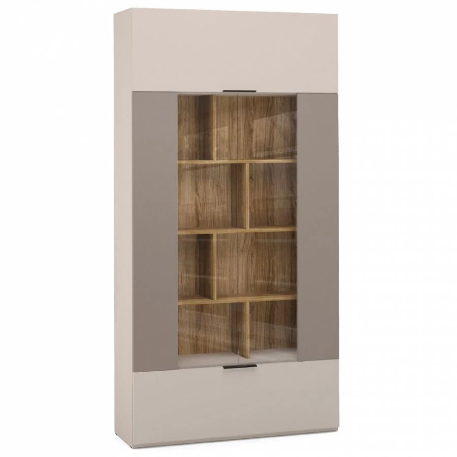 SOHO Modular Section HB7-02.DS/DV, 2-Door Glass (Mokko)