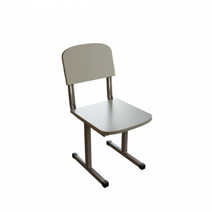 Adjustable Height Gray Plastic Chair with Chrome Frame